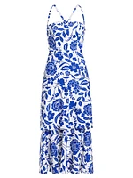 Flowers Of Spain Linen Maxi Dress