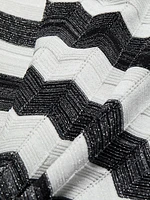 Asymmetric Zig-Zag Knit Midi-Dress