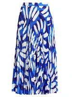 Otha Brushstroke Pleated Midi-Skirt