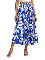 Otha Brushstroke Pleated Midi-Skirt