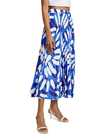 Otha Brushstroke Pleated Midi-Skirt