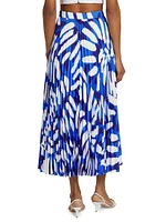 Otha Brushstroke Pleated Midi-Skirt