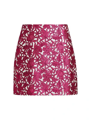 Floral Jacquard Miniskirt