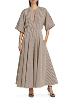 The Darcy Stripe Cotton A-Line Dress