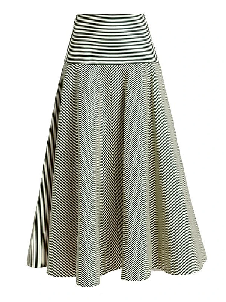 Poppy Striped Poplin Maxi Skirt