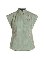 The Gabi Pleated Striped Shirt