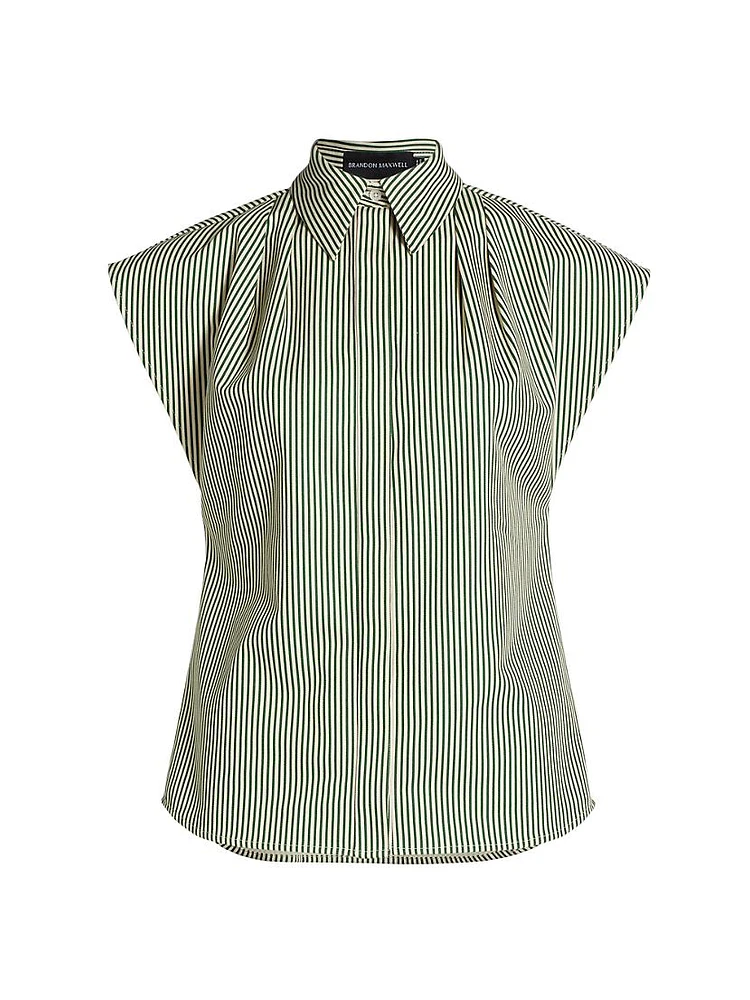 The Gabi Pleated Striped Shirt