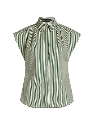 The Gabi Pleated Striped Shirt