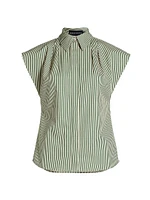 The Gabi Pleated Striped Shirt