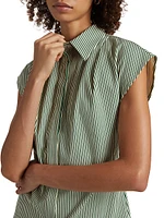 The Gabi Pleated Striped Shirt