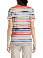 Painted Stripes V-Neck T-Shirt