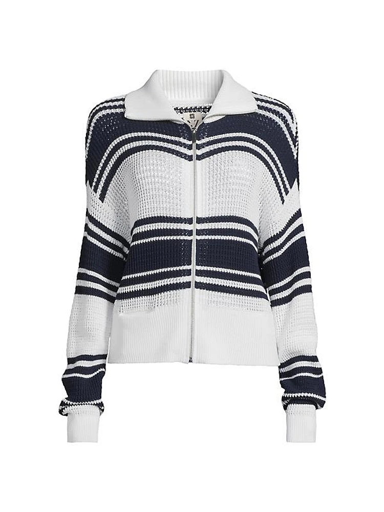 Mixed Stripe Sweater Jacket