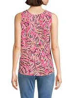 Tech Stretch Shadow Floral Seamed Tank