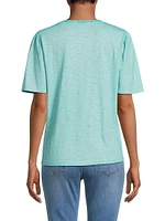 Split-Neck Cotton T-Shirt