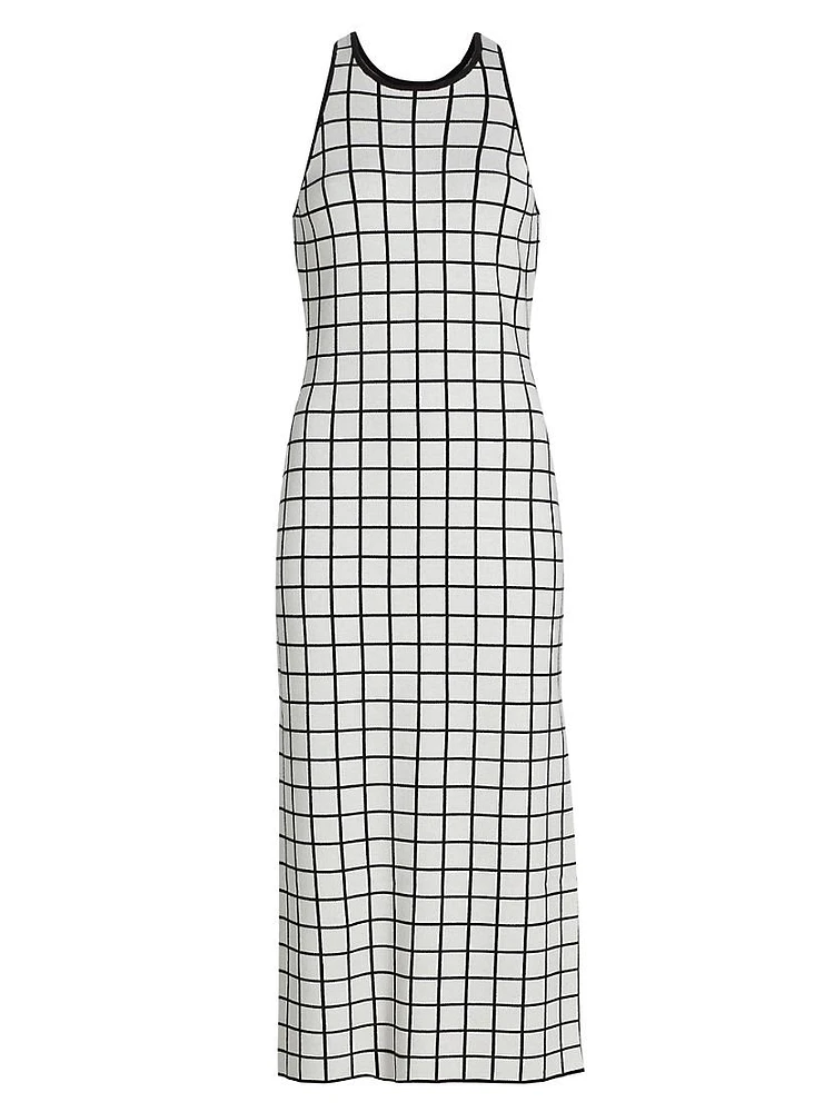 Pauline Windowpane Racer Midi-Dress