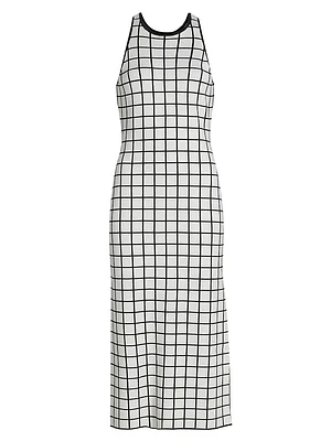 Pauline Windowpane Racer Midi-Dress