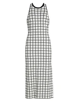 Pauline Windowpane Racer Midi-Dress