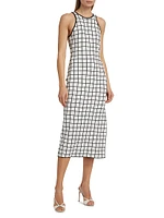 Pauline Windowpane Racer Midi-Dress