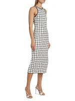 Pauline Windowpane Racer Midi-Dress