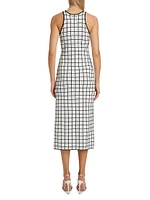 Pauline Windowpane Racer Midi-Dress