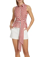 Katherine Stripe Tie- Front Shirt