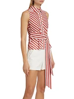 Katherine Stripe Tie- Front Shirt