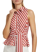 Katherine Stripe Tie- Front Shirt