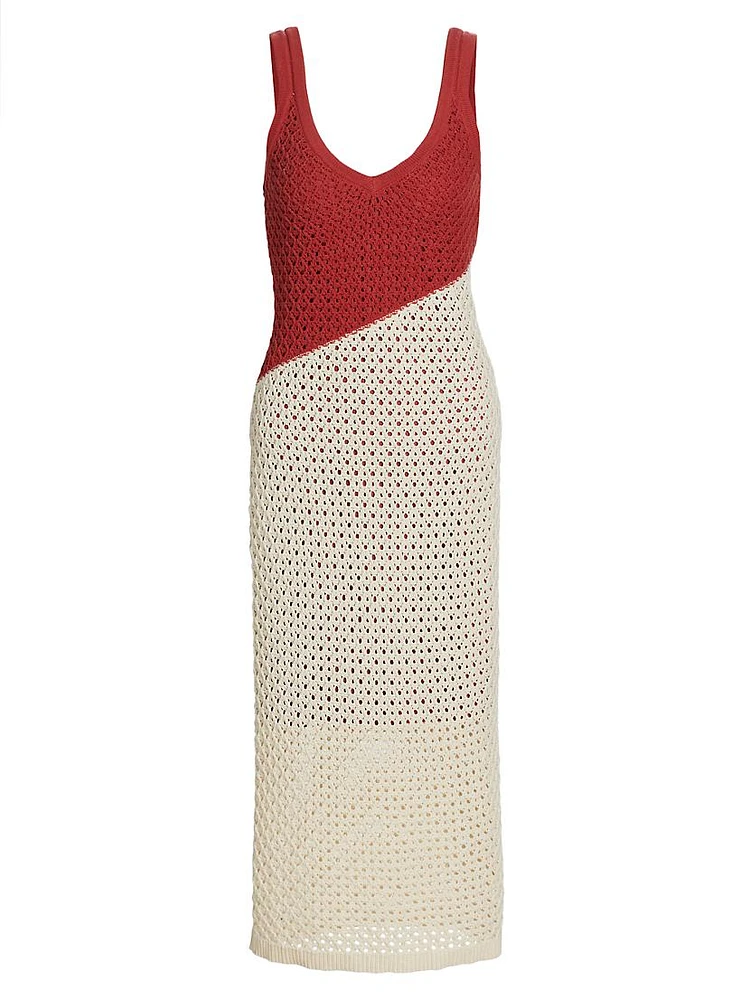 Kayla Crochet Colorblock Tank Midi-Dress