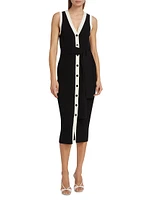 Victoria Tipped Tie-Waist Midi-Dress