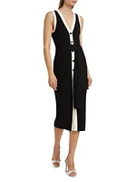 Victoria Tipped Tie-Waist Midi-Dress