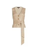 Adele Tie-Front Linen Vest