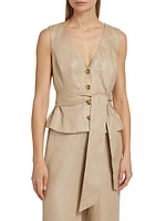 Adele Tie-Front Linen Vest