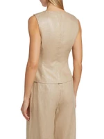 Adele Tie-Front Linen Vest