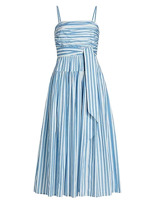 Cameron Striped Cotton Poplin Midi-Dress