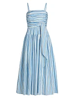 Cameron Striped Cotton Poplin Midi-Dress