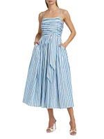 Cameron Striped Cotton Poplin Midi-Dress