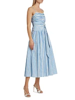 Cameron Striped Cotton Poplin Midi-Dress