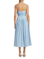 Cameron Striped Cotton Poplin Midi-Dress