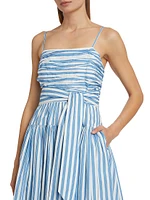 Cameron Striped Cotton Poplin Midi-Dress