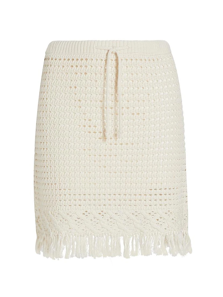 Harlow Drawstring Fringe Miniskirt