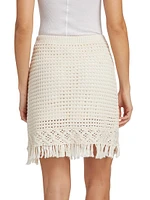 Harlow Drawstring Fringe Miniskirt