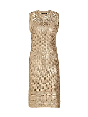 Raven Metallic Knit Sheath Dress