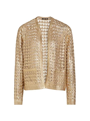 Eve Metallic Openwork Sweater