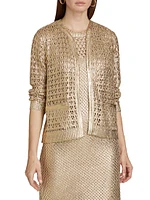 Eve Metallic Openwork Sweater