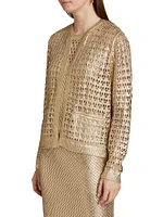 Eve Metallic Openwork Sweater