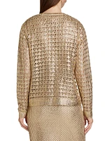 Eve Metallic Openwork Sweater