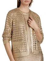 Eve Metallic Openwork Sweater