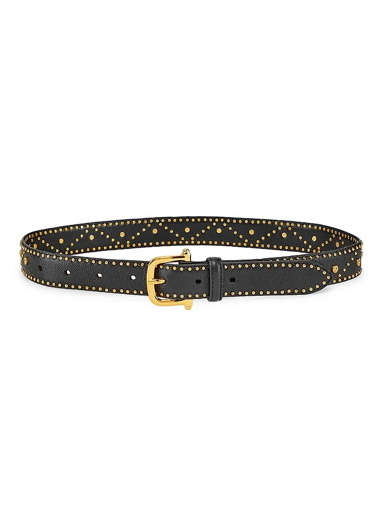 Embellished Leather Belt