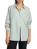 Borrowed Stripe Cotton Oversized Shirt