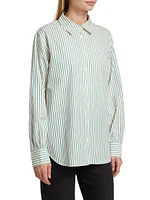 Borrowed Stripe Cotton Oversized Shirt